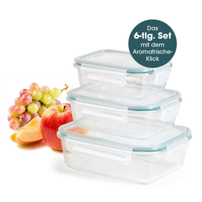 Gourmetmaxx Frischhaltedosen Klick-It 3-er Set