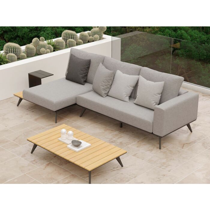 Gartenlounge Jason, mit Teakholz, Armteil links