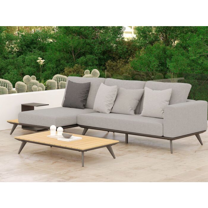 Gartenlounge Jason, mit Teakholz, Armteil links