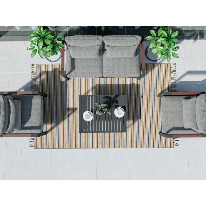 Salon de jardin Noa, 4 éléments, piètements en aluminium