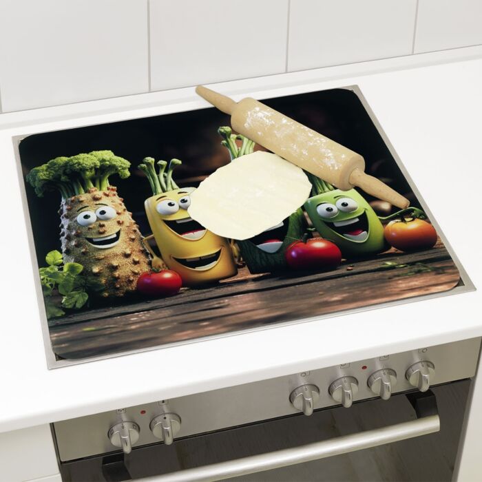 Glas-Abdeckplatte Multi – Lustiges Gemüse