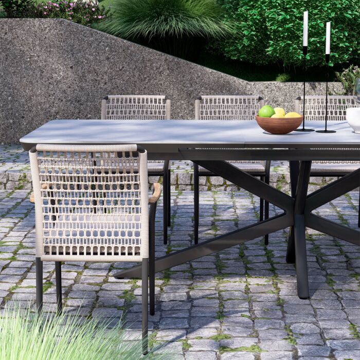 Chaise de jardin Maddox en corde d'oléfine, lot de 2