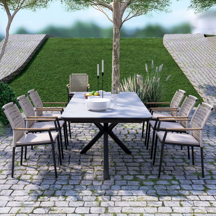 Chaise de jardin Maddox en corde d'oléfine, lot de 2