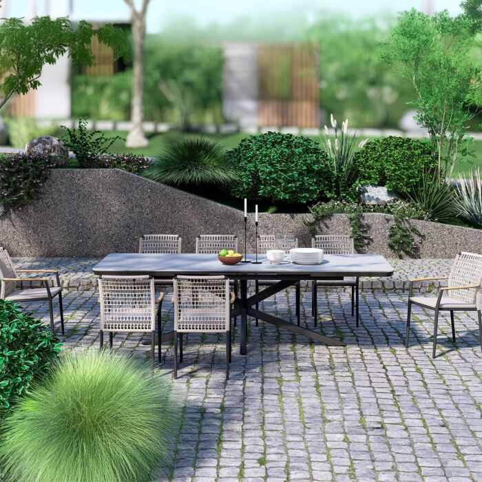 Chaise de jardin Maddox en corde d'oléfine, lot de 2