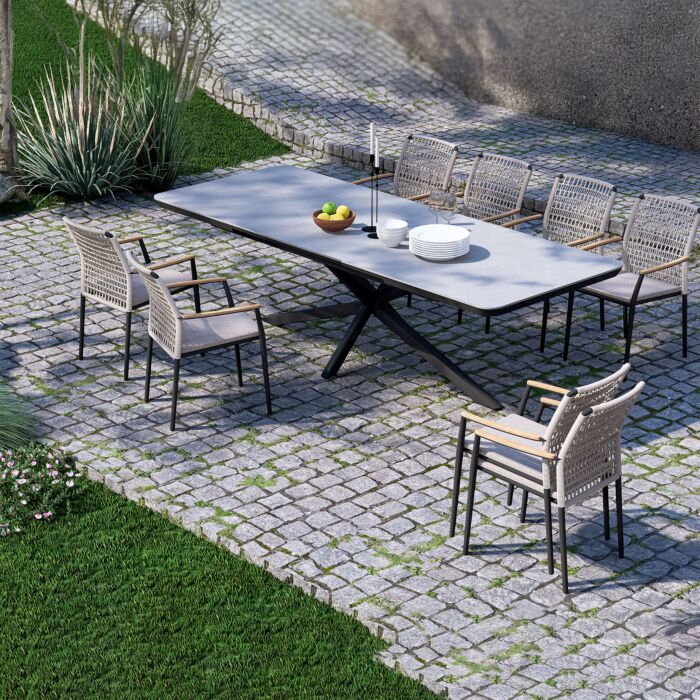 Chaise de jardin Maddox en corde d'oléfine, lot de 2