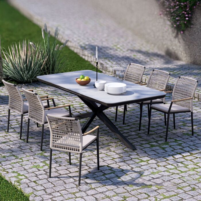 Chaise de jardin Maddox en corde d'oléfine, lot de 2