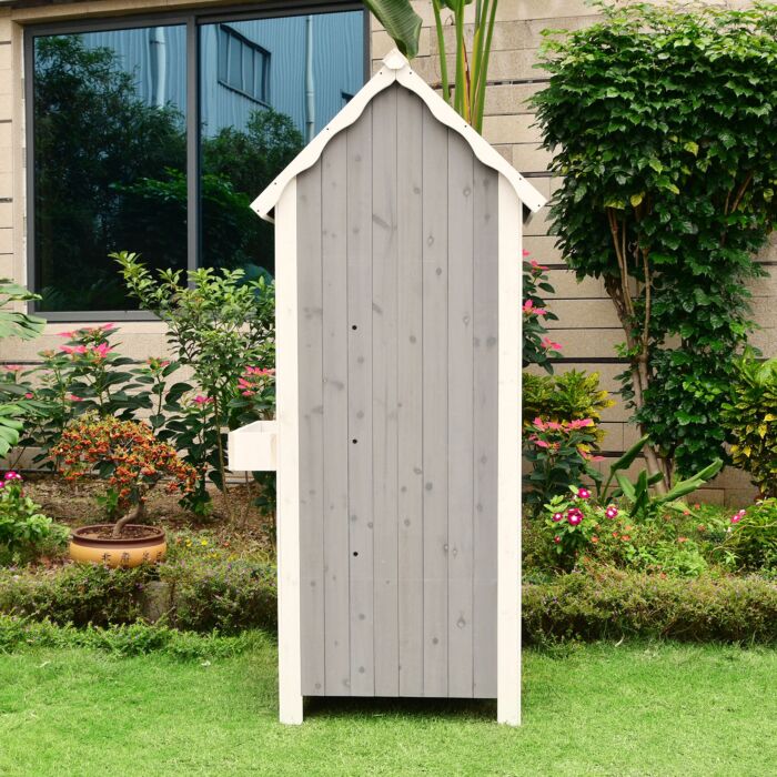 Abri de jardin en bois avec bac à fleurs