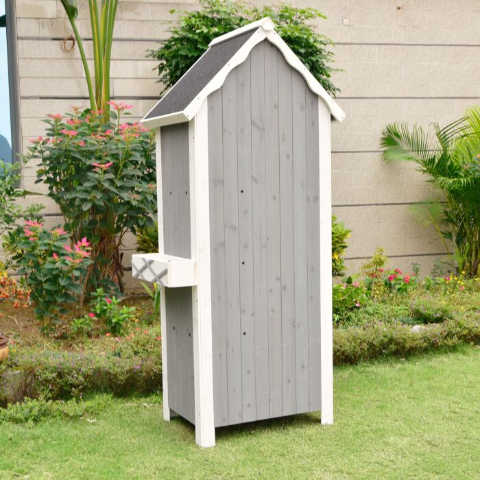 Abri de jardin en bois avec bac à fleurs