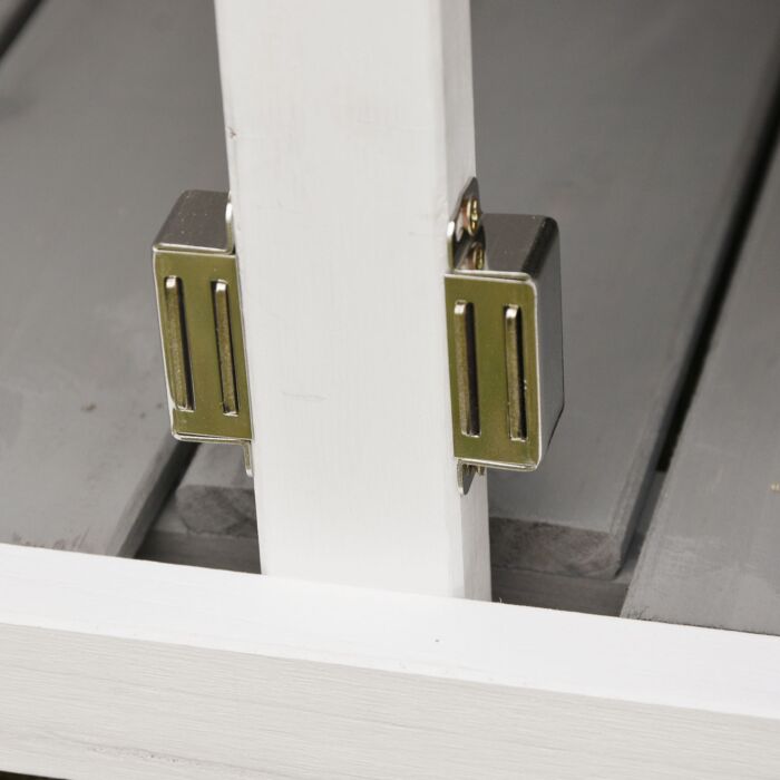 Holz-Kommode 2-türig grau-weiss