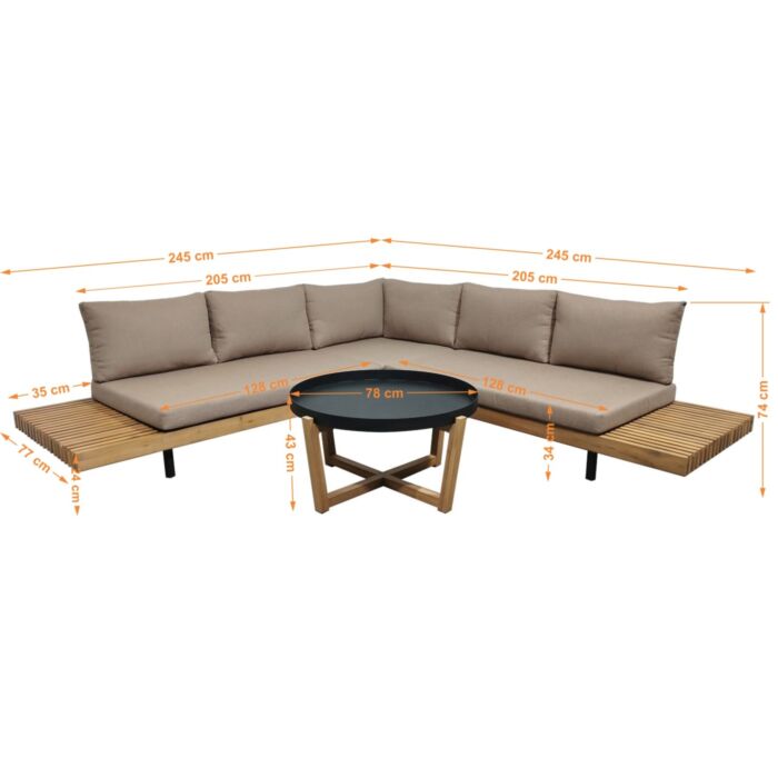 Ecklounge Portillo 3-teilig