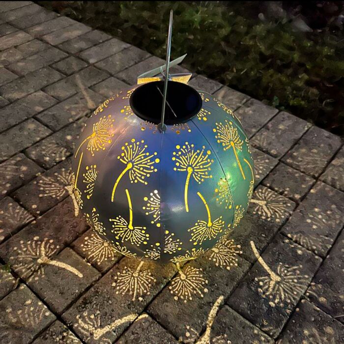 Lanterne solaire LED à motif floral