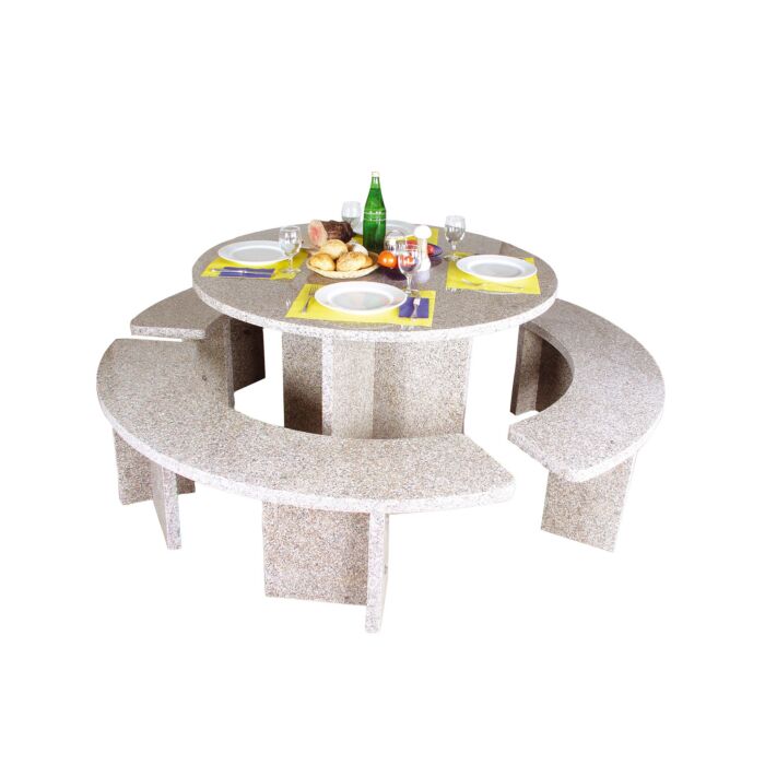 Nouvel Granittisch mit Sitzbank main product photo