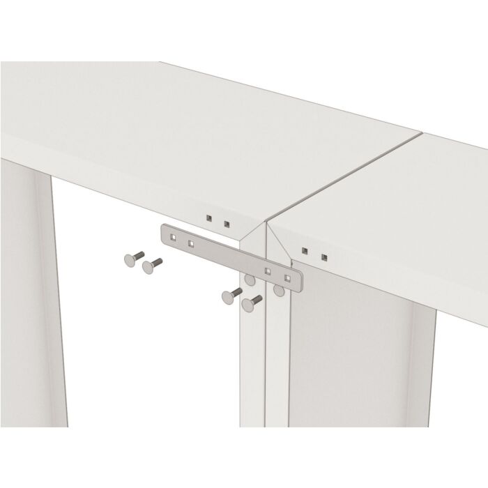 2er-Set Verbindungsstücke für Kaminholzregal Modular, Metall Naturrost