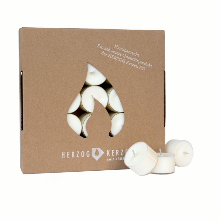 Lot de 50 bougies à réchaud en cire de soja et de coco