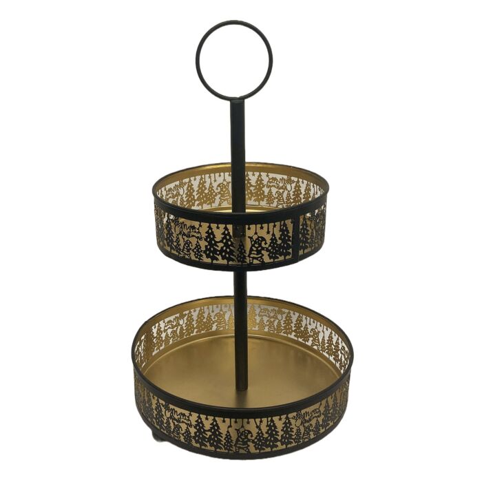 Etagere Forest mit 2 Ablagen — Schwarz & Gold main product photo