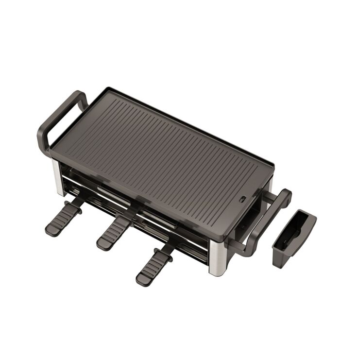 Ohmex Raclette für 8 Personen, 2 Etagen, mit Pfannenset