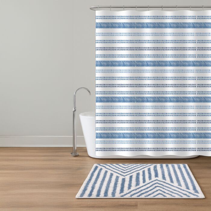 Tapis de bain avec motif à rayures