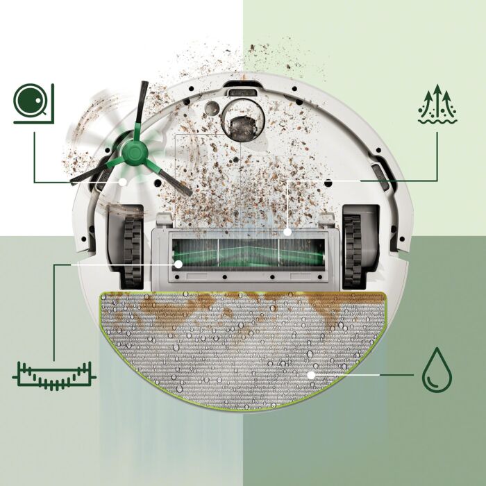 Robot aspirateur-laveur iRobot Roomba 105 Combo avec station de vidage