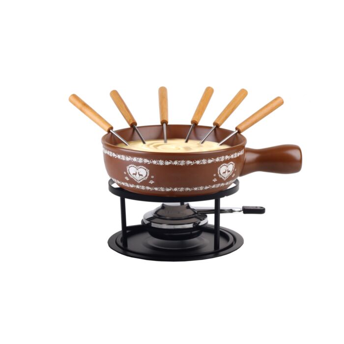 Service à fondue au fromage Nouvel « Cerf-Cœur », 9 pièces main product photo