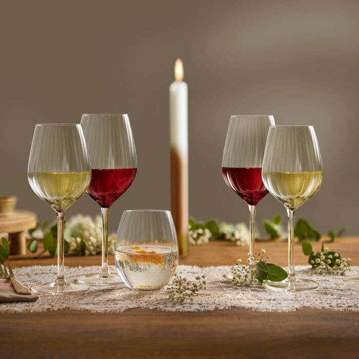 Série de verres Plissé, 18 pièces