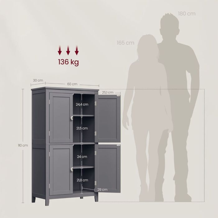 Badezimmerschrank, 4-türig
