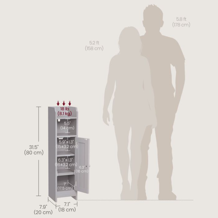 VASAGLE Badezimmerschrank Nino