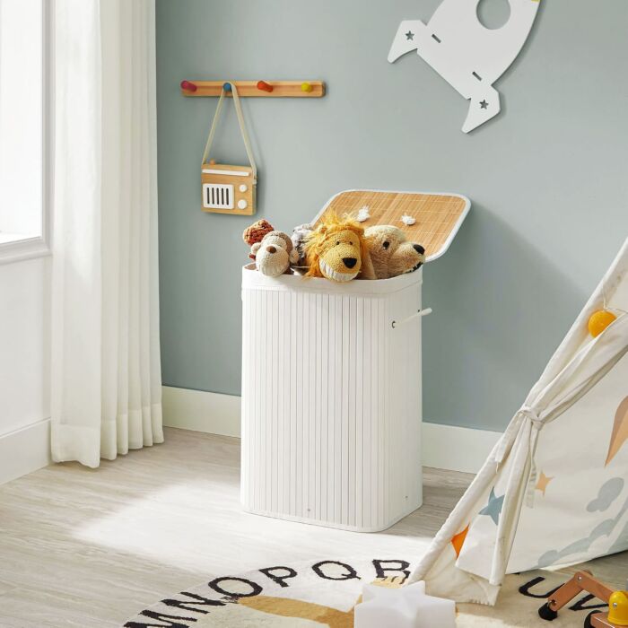 SONGMICS Wäschekorb Bamboo, 72 Liter