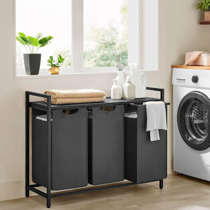 Trieur à linge VASAGLE avec 3 compartiments de 38 litres