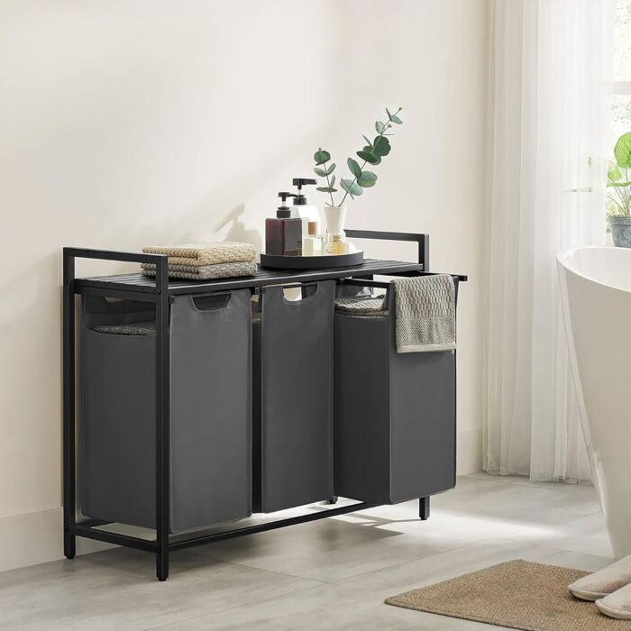 Trieur à linge VASAGLE avec 3 compartiments de 38 litres