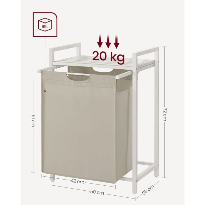 VASAGLE Wäschekorb, 65 Liter