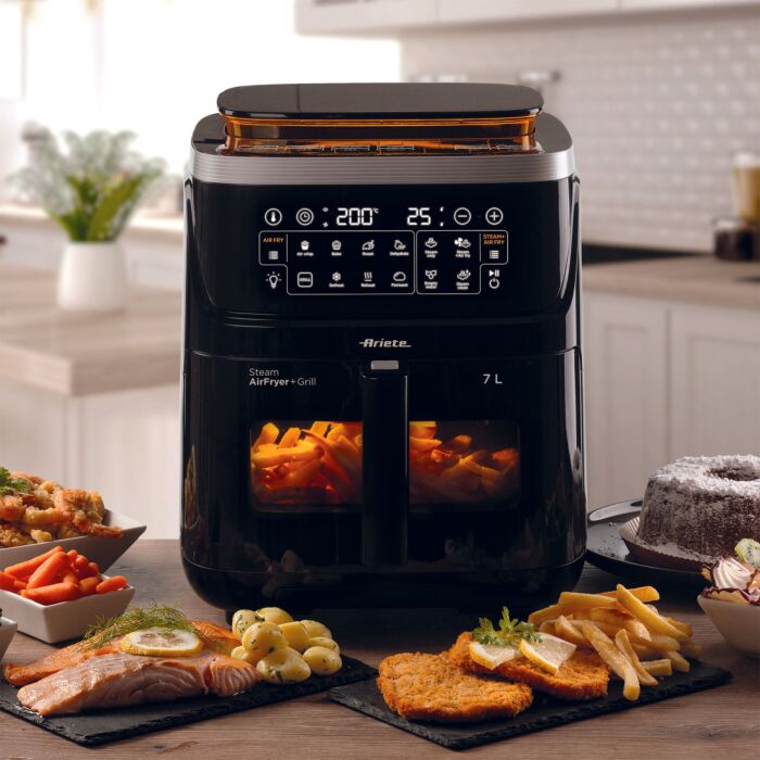 Friteuse à air chaud Ariete 4 en 1 avec fonction vapeur, 7 litres