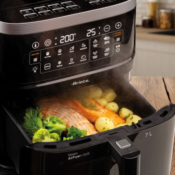 Friteuse à air chaud Ariete 4 en 1 avec fonction vapeur, 7 litres