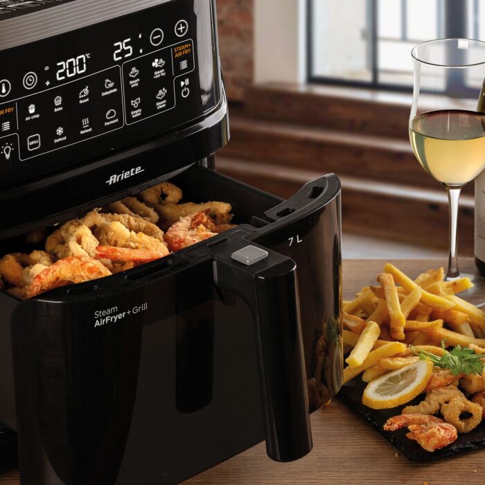 Friteuse à air chaud Ariete 4 en 1 avec fonction vapeur, 7 litres