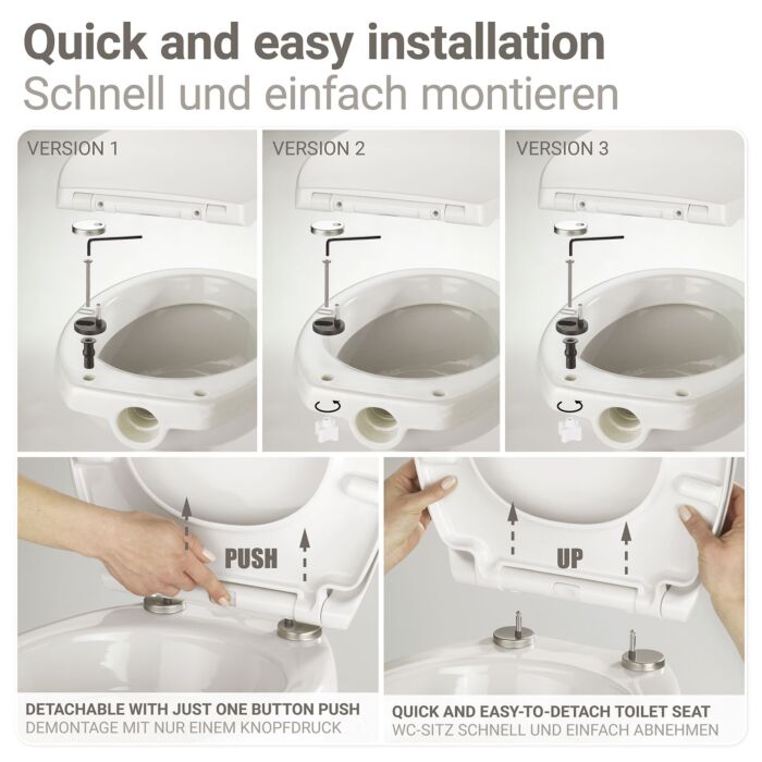 WC-Sitz Ripa mit Relief, Absenkautomatik