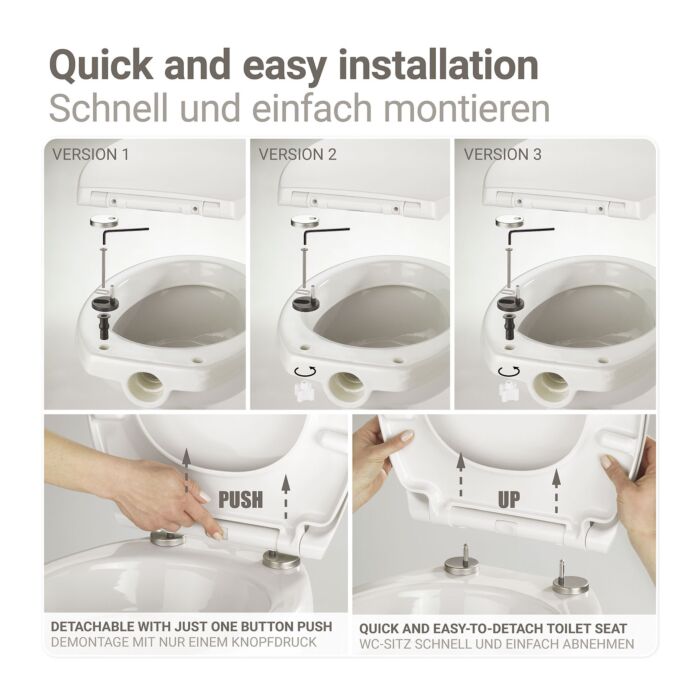 WC-Sitz Silvi mit Relief-Oberfläche, Absenkautomatik