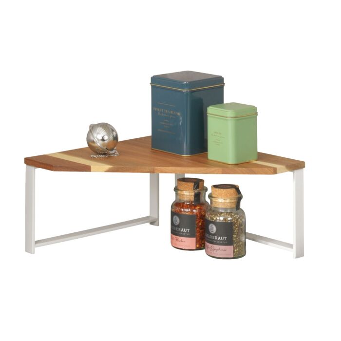 Étagère d'angle pour cuisine Louisa avec structure métallique