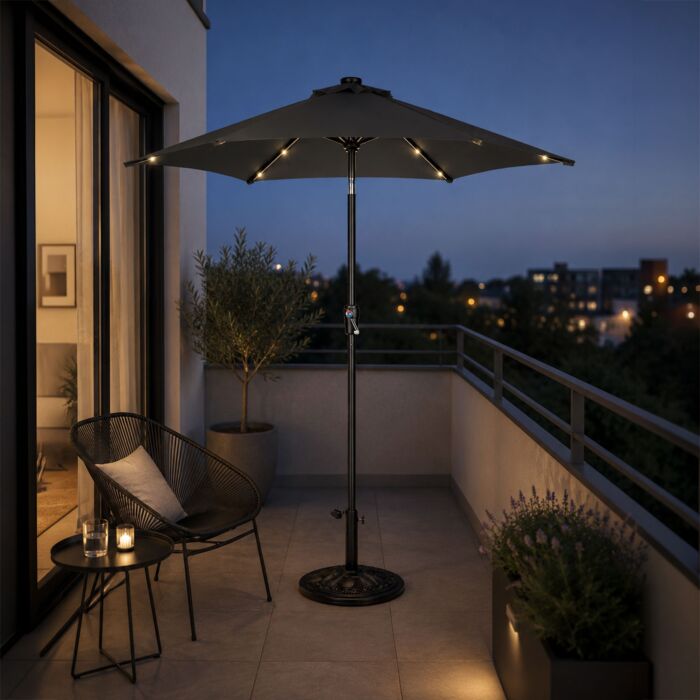 Sonnenschirm mit LED-Beleuchtung, UV50+