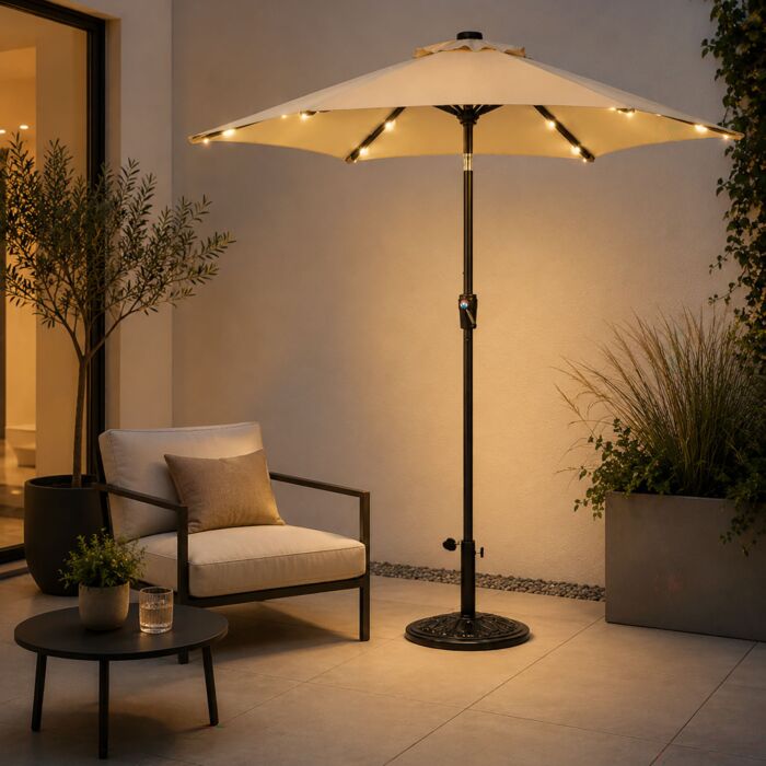 Sonnenschirm mit LED-Beleuchtung, UV50+