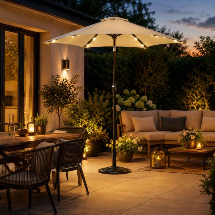 Sonnenschirm mit LED-Beleuchtung, UV50+