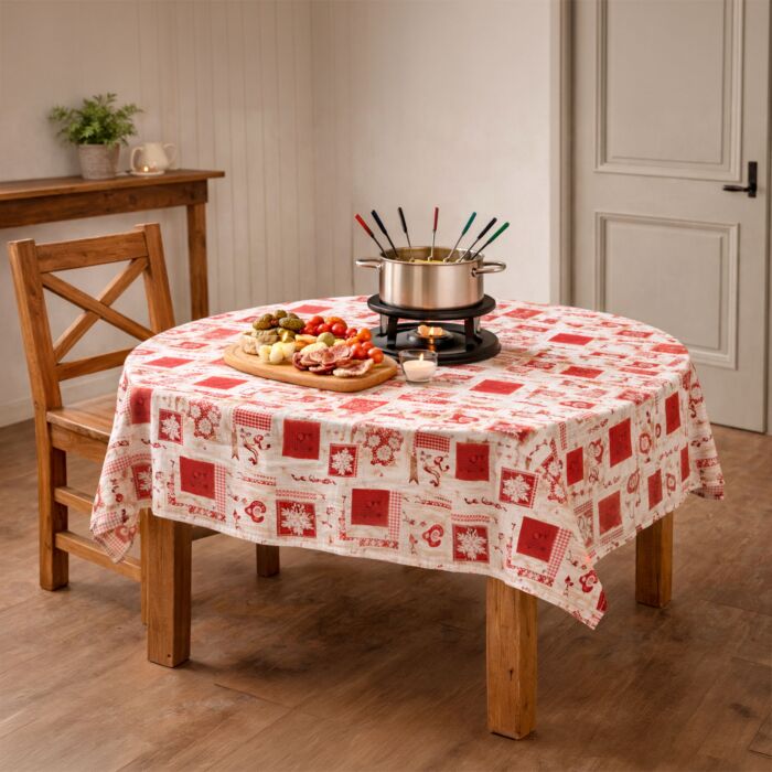 Tischdecke MILANO Edelweiss rund