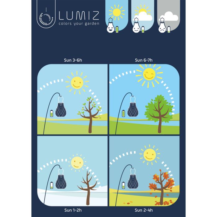 Lumiz Solar-Lampion Oval Ø 40 cm