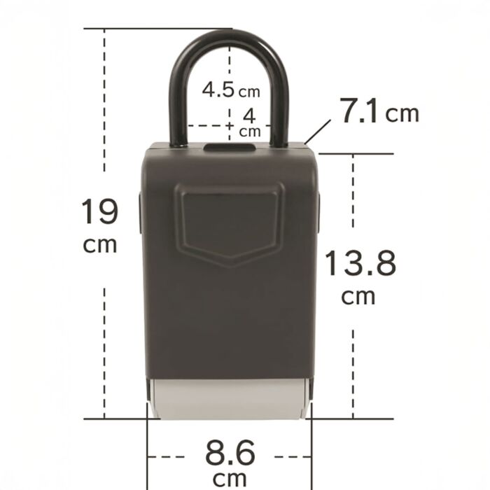 Boîte à clés avec étrier, code numérique et éclairage LED