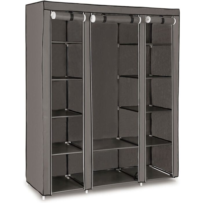 Armoire d'appoint avec tringle à vêtements et étagères