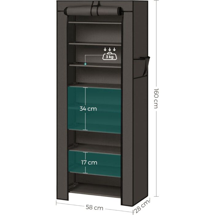 Armoire à chaussures d'appoint avec 9 niveaux