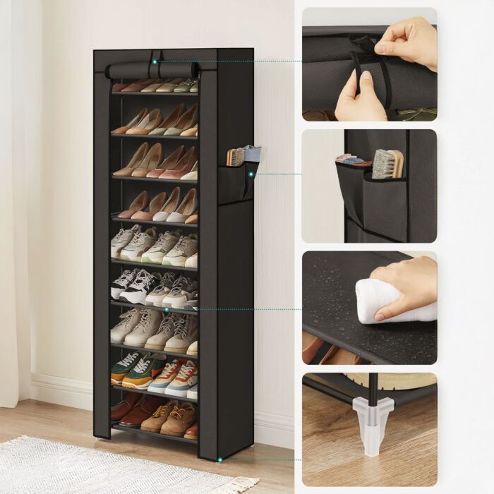 Armoire à chaussures d'appoint avec 9 niveaux