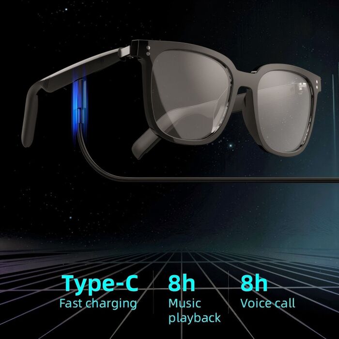 Lunettes audio intelligentes avec filtre de lumière bleue, Bluetooth