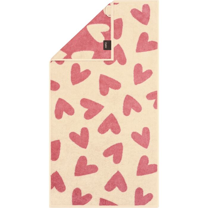 Linge éponge Cawö Hearts avec motif cœur tissé