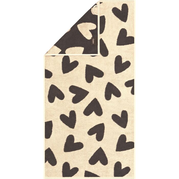 Cawö Frottierwäsche Hearts mit eingewebtem Herz-Design – Handtuch – 50x100 cm
