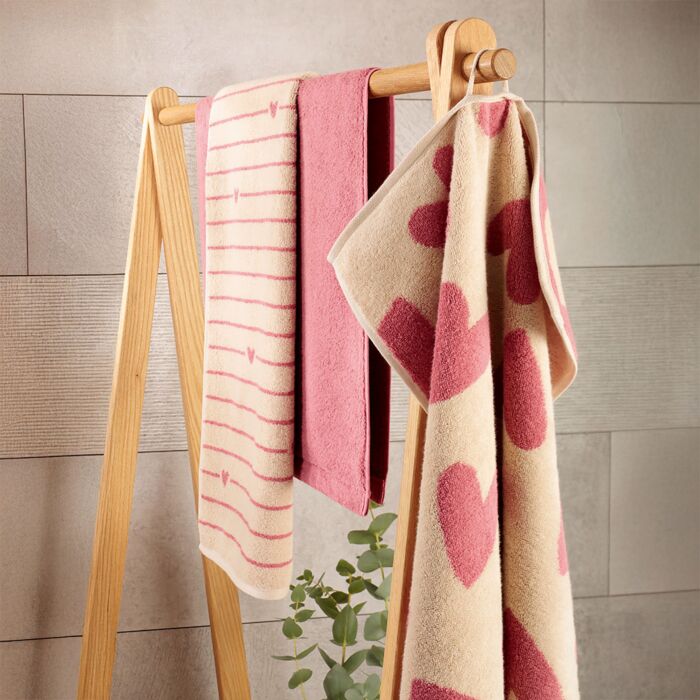 Cawö Frottierwäsche Lines & Hearts mit eingewebtem Design