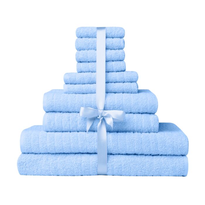 Ensemble de bain uni Sera, 10 pièces avec ruban en satin